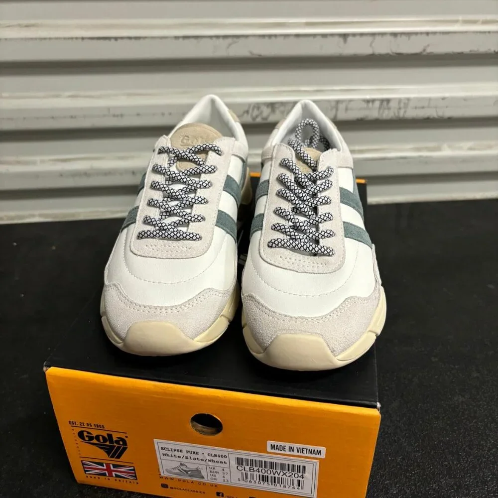 Gola Women's White and Pink Suede-Trim Sneakers - Picture 6 of 11
